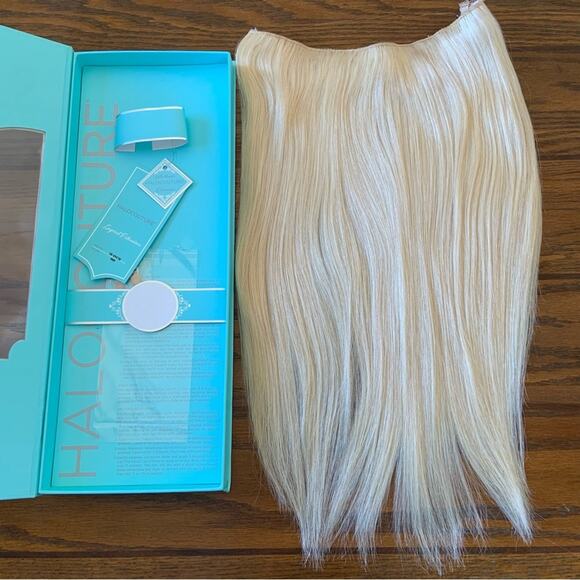 Halo Couture Halo Hair Extensions 18 inches Layered #60 Platinum Blonde Halo - Picture 2 of 16
